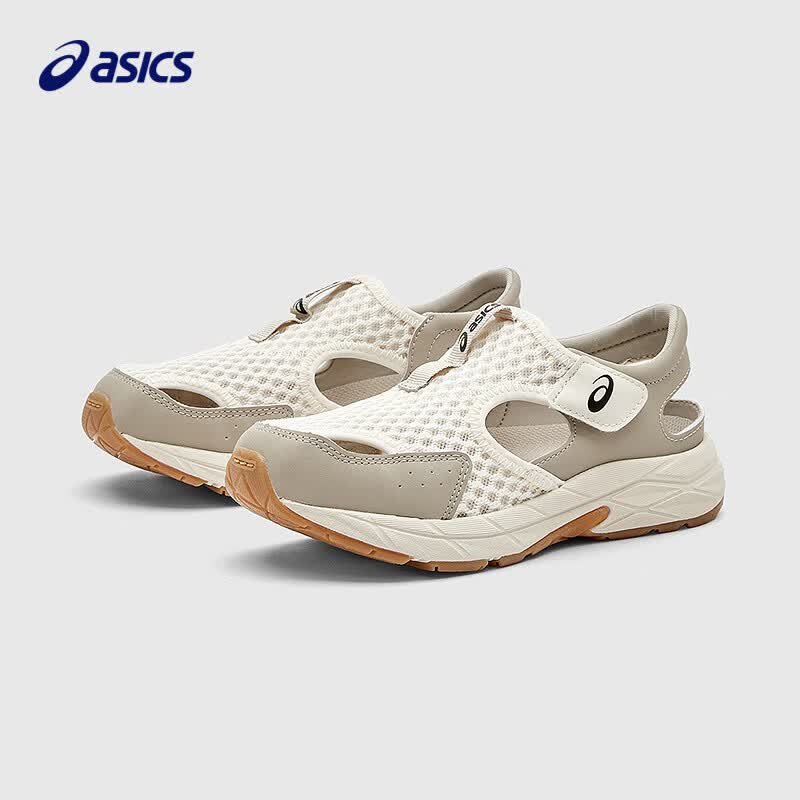 亚瑟士（asics）童鞋夏新款男女儿童凉鞋款透气运动跑步鞋 卡其白 (偏大,建议选小一码) 30