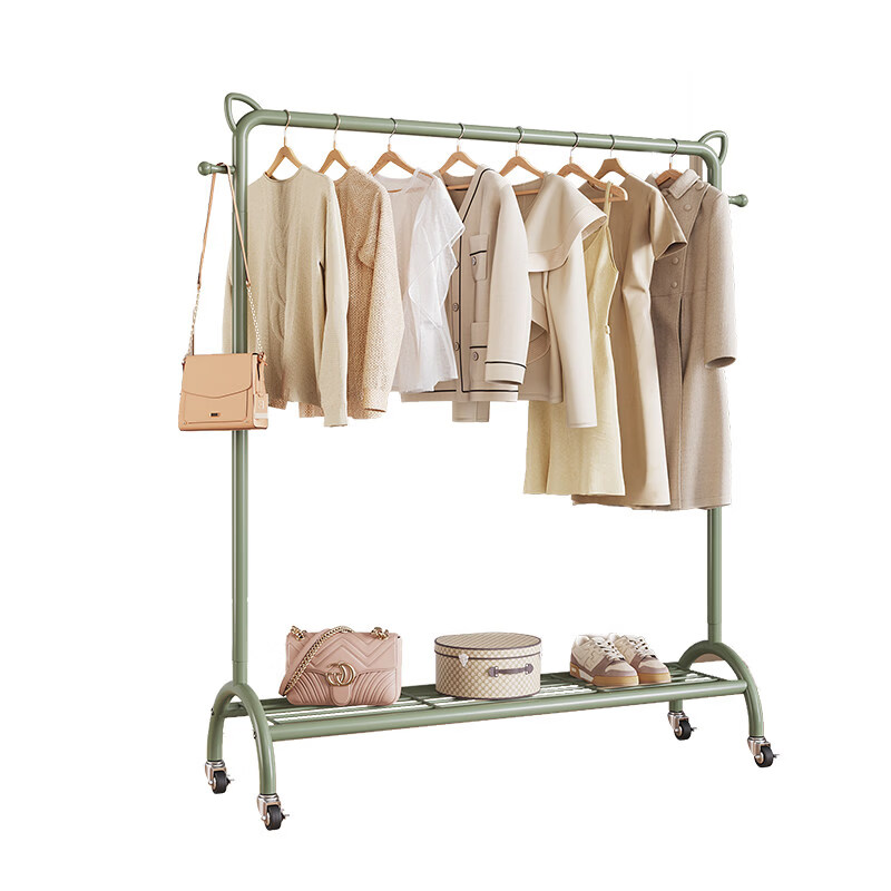 咏幻加粗晾衣架移动挂衣架杆落地卧室内家用儿童房间衣服收纳置物架子 轻奢金6 0【22加粗管/可挂冬衣】