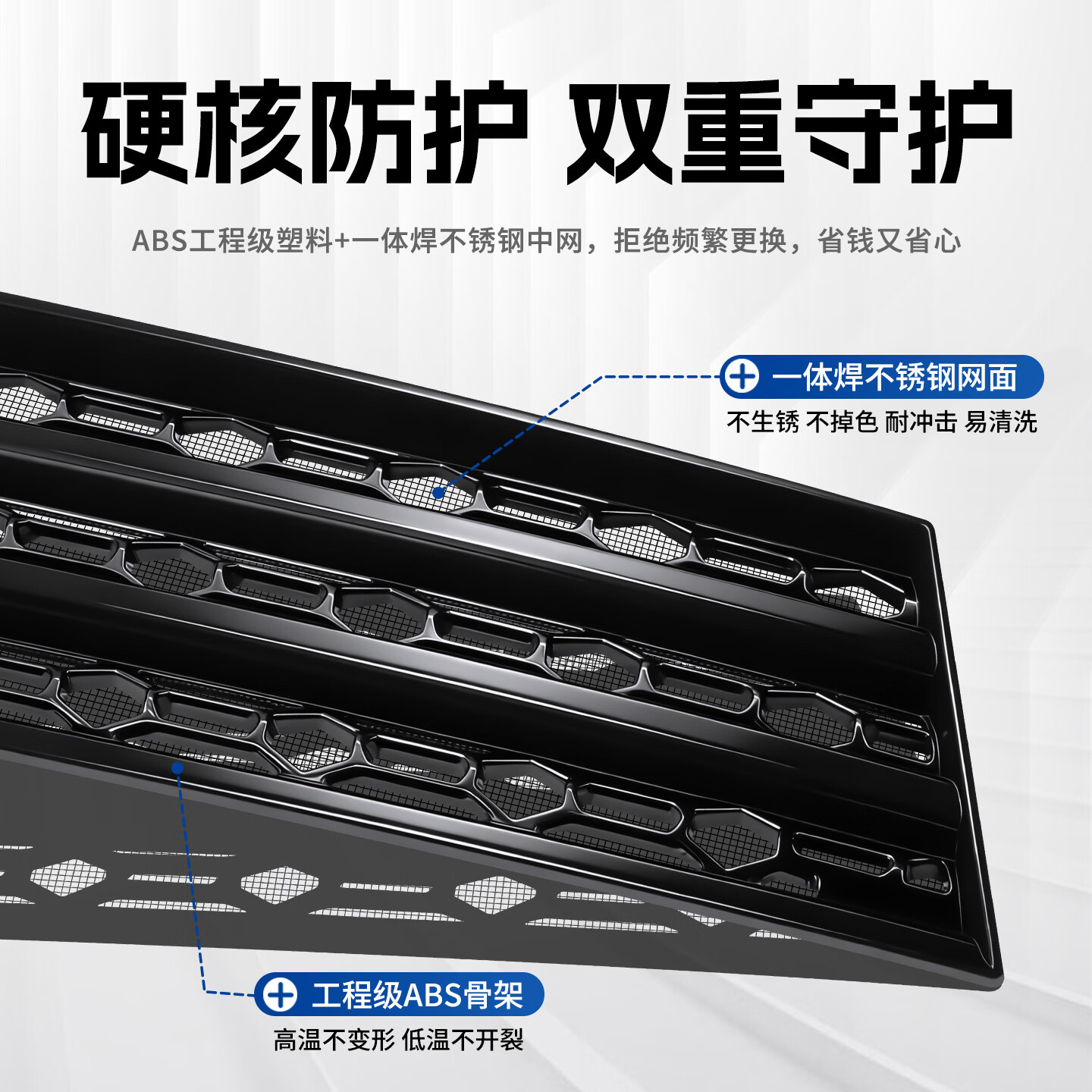 御山河小鹏mona03/P7+/G6/G7/G9汽车前脸进气中网防虫网M03水箱防护配件 24-25款小鹏MONA M03【哑光黑】 【防虫网】原车可拆式-无损安装