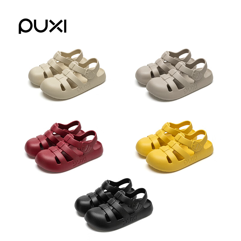 朴西罗马凉鞋女2026新款上班户外穿防滑防臭透气包头凉拖时尚百搭 深黑色 【朴西爆款*EVA罗马鞋】 39-40