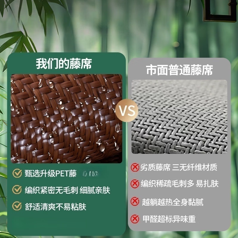 鹿婕新中式沙发垫2026新款夏季罗汉床凉席垫子实木红木沙发夏天坐垫 窄边PET编织藤-黄色 定制尺寸请联系客服