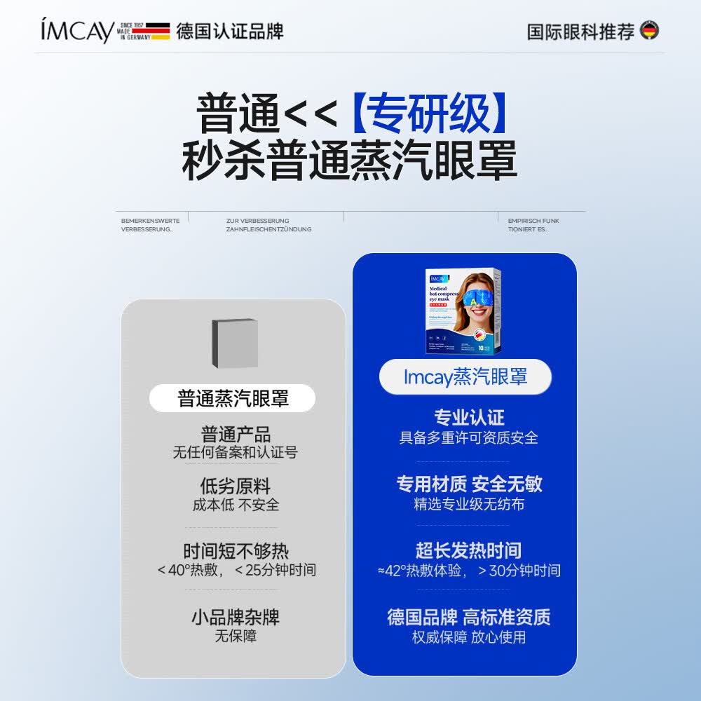 IMCAY蒸汽眼罩热敷干眼症视力疲劳疲劳眼干眼涩视力模糊眼贴改善视力 5盒【用眼过度专用】深度护理