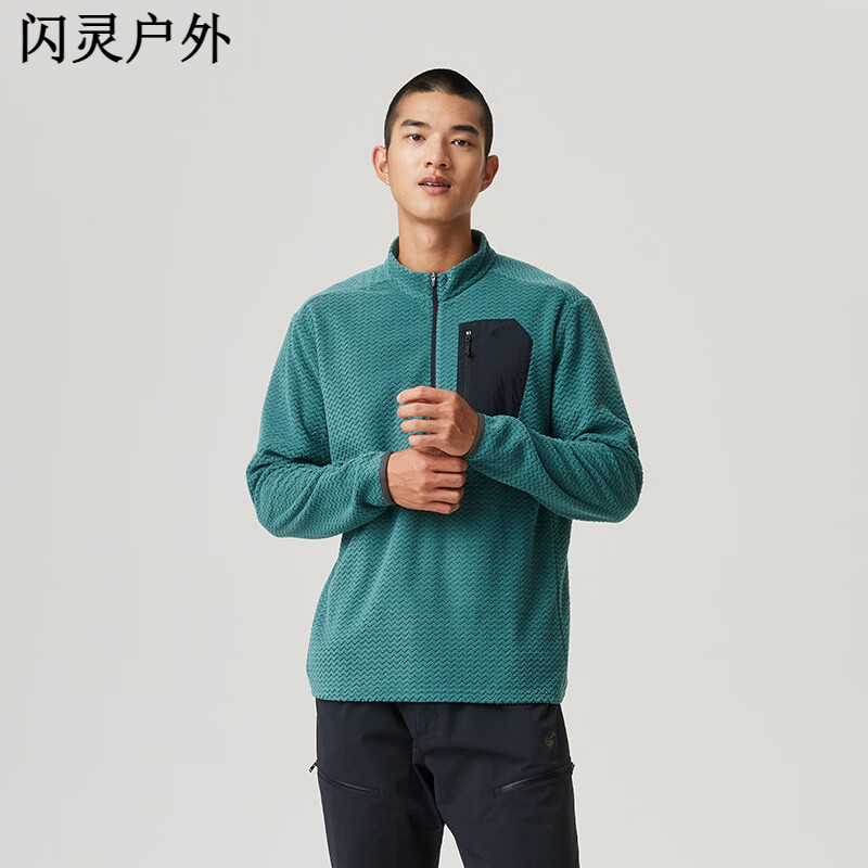 三夫户外（SANFO）丨 24秋冬 隐者山之道 户外徒步登山云雀男女抓绒衣立领 海松绿 XS