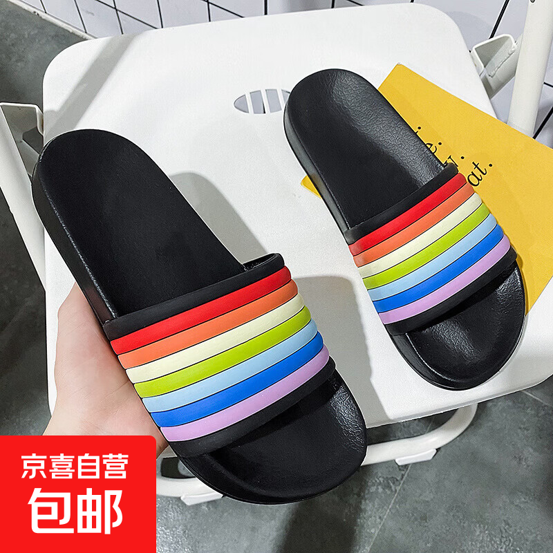 运动拖鞋男夏季厚底防滑鞋垫凉拖鞋女新款室外室内凉鞋百搭耐磨 彩色 40 41