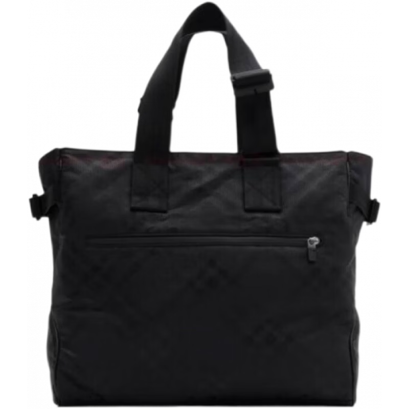 博柏利(BURBERRY)可調(diào)式網(wǎng)紋肩背帶拉鏈開(kāi)合 牛皮 托特包Tote包購(gòu)物袋手提包 男款 基礎(chǔ)裝(包+防塵袋) 1