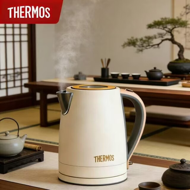 膳魔师（THERMOS）电热水壶办公室304不锈钢水开自动断电烧水壶居家电器1.7L大容量 1.7L