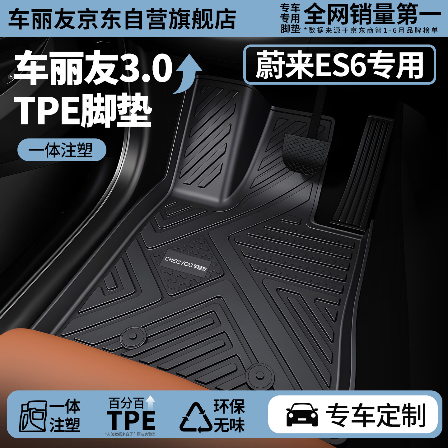 车丽友 注塑TPE汽车脚垫适用于23-26款蔚来ec6/es6后备箱垫配件装饰