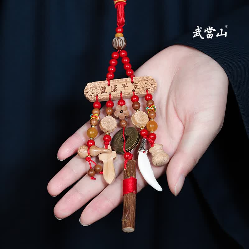 武当山宝宝压惊桃木挂件 无异味婴儿平安挂件 儿车床头桃木挂饰随身饰品