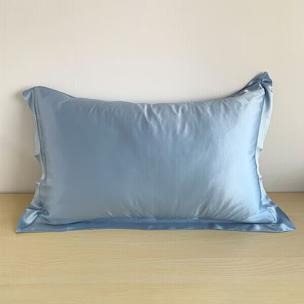 VTX双面真丝枕套 桑蚕丝绸真丝纯色枕头套 单只枕套 吸湿透气 礼盒装 真丝枕套-云水蓝