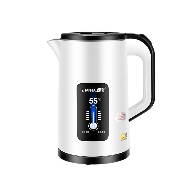 湛豪食品级电热水壶保温家用烧水壶3L大容量不锈钢开水壶自动断电煮水壶 3L大容量电热水壶-不保温