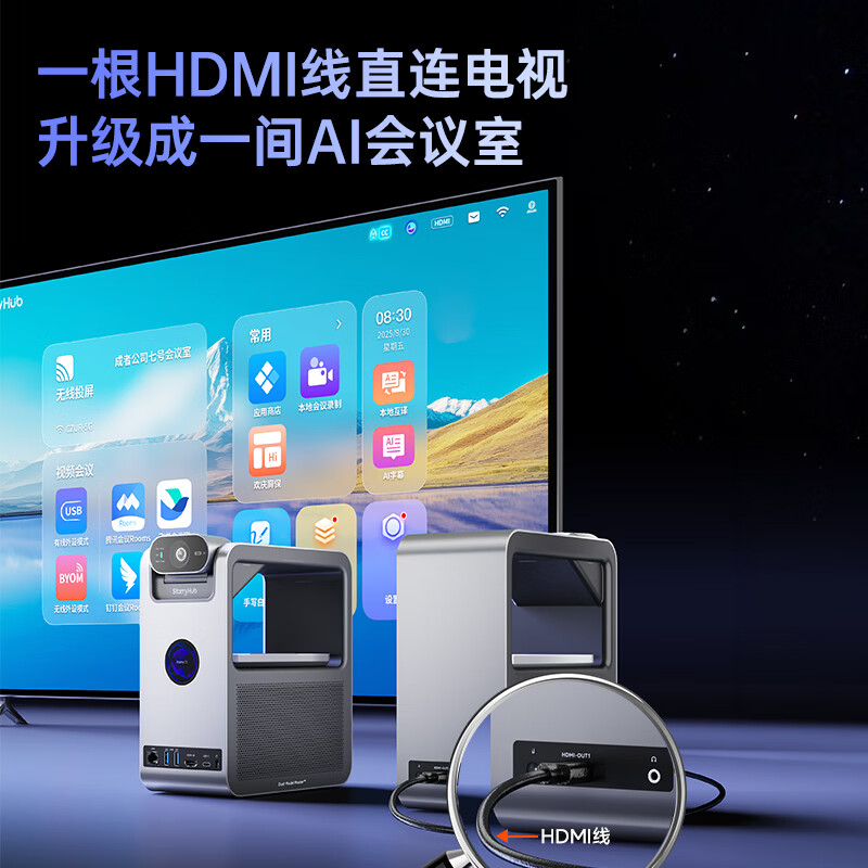 成者会议星bot20视频会议摄像头全向麦克风 无线投屏会议拾音器音响一体机 会议室专用AI会议主机 会议星Bot20【AI会议主机】