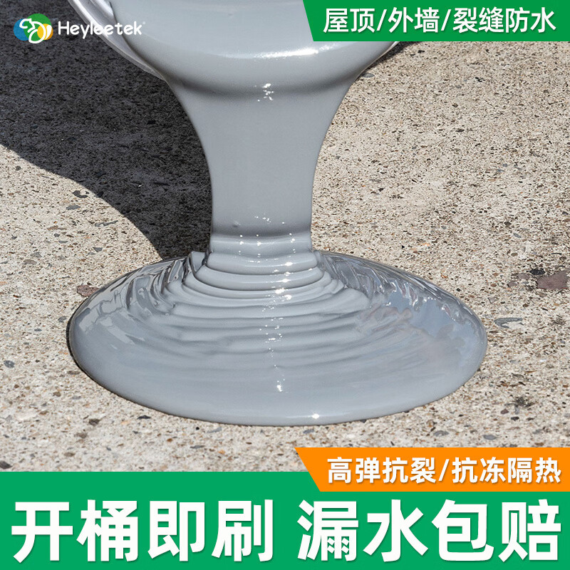 海狸大师屋顶防水涂料胶补漏材料外墙补漏王卫生间房屋楼顶裂缝耐高温防晒 漏水包退【约2㎡/遍】灰色 2斤