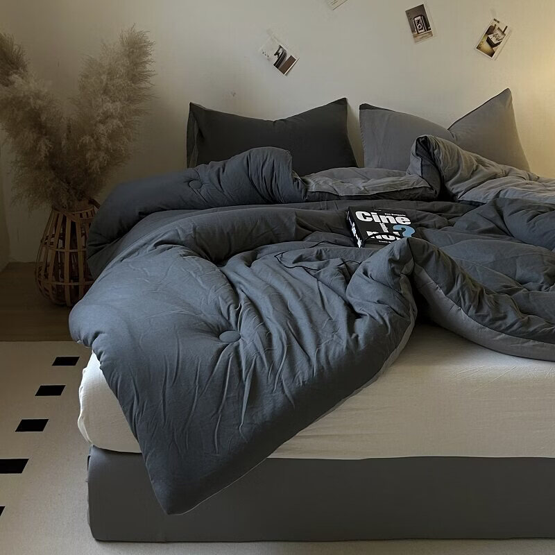 春夏款空调被子冬加厚保暖春秋夏凉四季通用学生宿舍单人芯 奶茶焦糖【亲肤水洗棉】 200*230厚冬被【约重9.5斤,适合适合0℃左