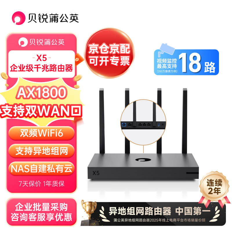 贝锐蒲公英x5路由器