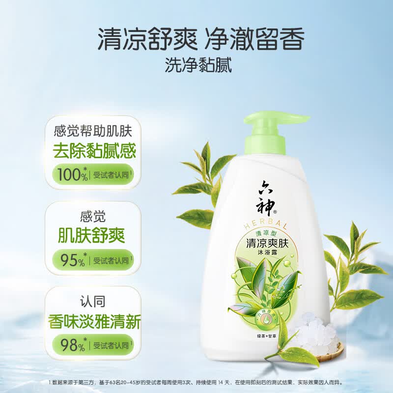 六神沐浴露薄荷冰凉清爽控油滋润保湿沐浴液男女洗澡淋浴套装 【控油清爽】清凉爽肤650g+420g