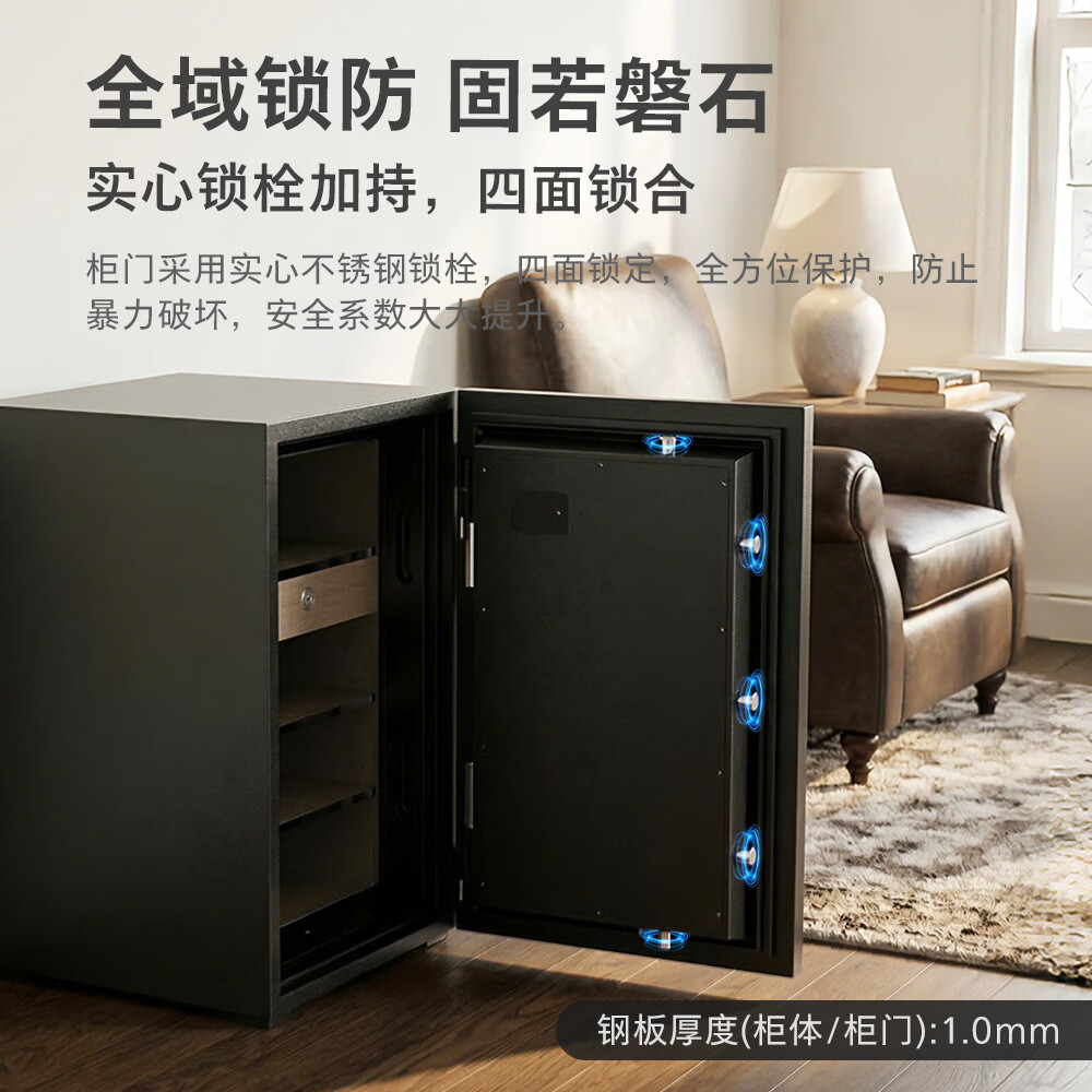 飞利浦保险柜500系列专业防火智联保险柜家用办公防盗加厚保险箱小型全钢指纹密码保管箱商用财务收纳 防火保险柜(高94*宽60*深61CM)189KG
