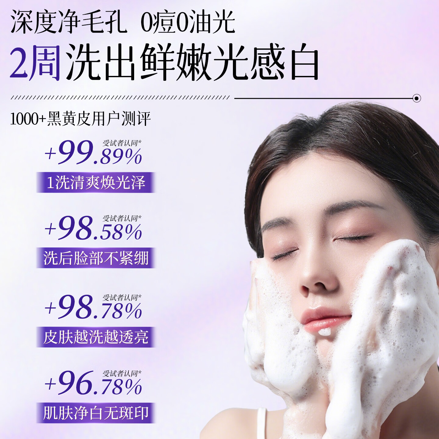 FACE-SAVING院线专研377美白洗面奶烟酰胺祛斑抗皱氨基酸洁面不紧绷两款任选2 美白祛斑修护抗皱洁面乳（紫色）