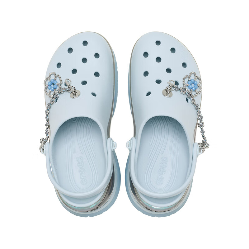 卡骆驰(CROCS)白鹿同款复古小鲸鱼耀饰小海豚洞洞鞋时尚女鞋百搭沙滩鞋|213218 水汽冰-5EA 36 /37(230mm)