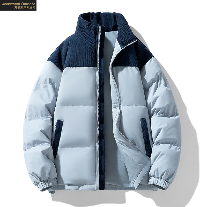 真维斯户外运动棉服男2024新款冬季防风灯芯绒棉衣情侣女加厚棉袄外套 黑色 2XL