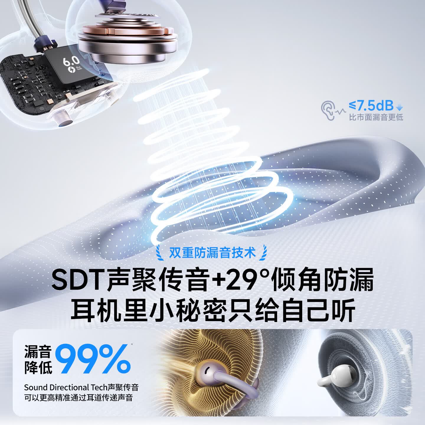 1MORE【周杰伦推荐丨2026新款】S22舒适豆蓝牙耳机耳夹式不入耳开放式通话降噪运动超长续航翻译耳机 旗舰新品 S22-星云紫【送耳机保护套+QQ音乐会员】 七天试用丨一年只换不修