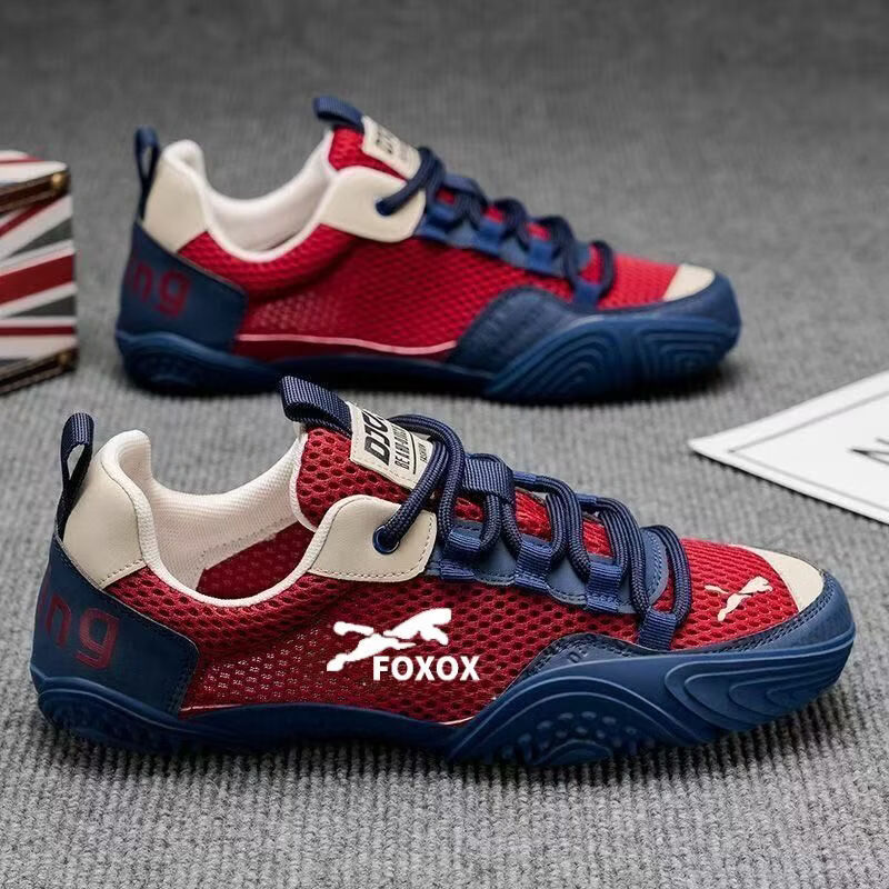 男鞋透气网面潮牌百搭休闲阿甘鞋男士跑步防滑轻便软底运动鞋gt 红蓝 40