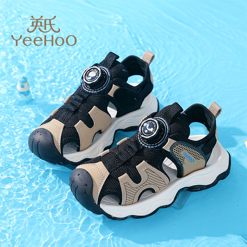 YEEHOOyeehoo英氏凉鞋防撞鞋头2026便捷旋钮防滑橡胶大底透气男童女童鞋 紫色 31 京东折扣/优惠券