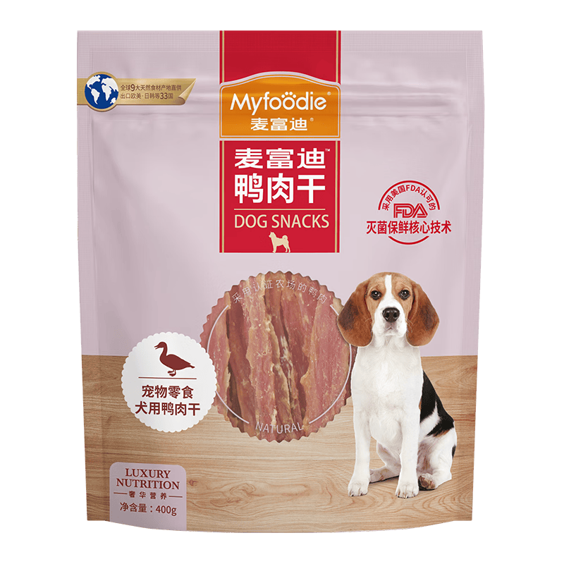 麦富迪狗狗零食 奢华营养鸭肉干1200g成幼犬磨牙训练奖励解馋宠物零食