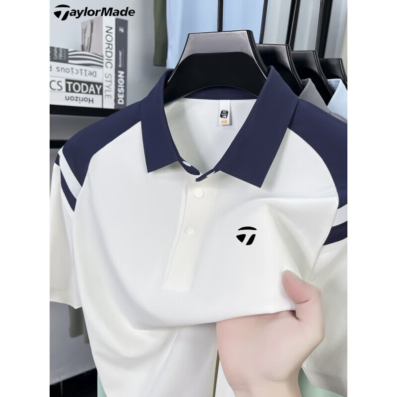 TAylorMade高尔夫男士冰感短袖POLO衫2026夏季新款翻领凉感T恤衫 宝蓝色 3XL 185【适合170-185斤】码2