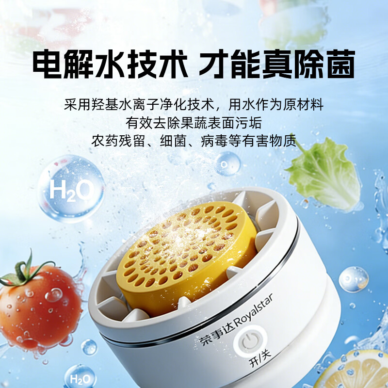 荣事达【全网热销】果蔬净化机食材净化器水果蔬菜肉类谷物多功能清洗器杀菌去农残洗菜机清洗机 【正品保障】纯钛电解片丨涡流净化