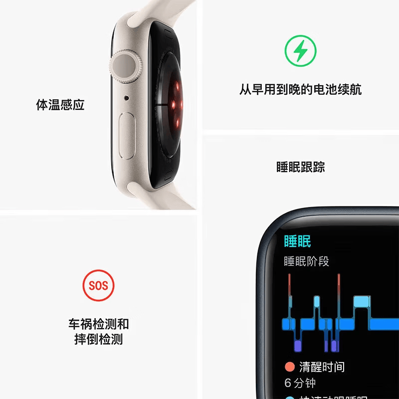 iwatch手表S10/S9/S8/S7/特价运动watch 【s8手表】午夜色 40/41/42/43MM-GPS【配件礼包】