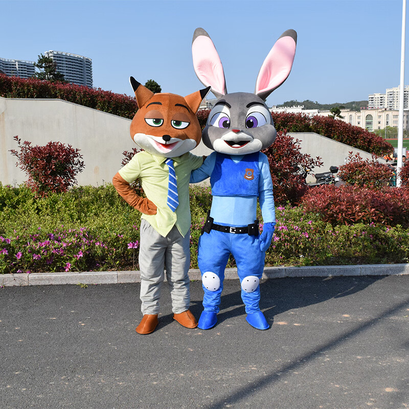 疯狂动物城卡通人偶服装朱迪兔子玩偶服尼克狐狸演出道具动漫头套 闪电树懒 适合身高（165cm-175cm)