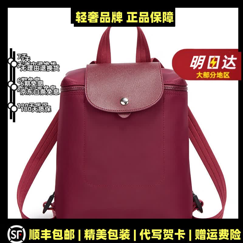 OVOZI轻奢包包女包牛津布单肩包双肩包女书包多功能背包旅行包潮礼物 酒红色