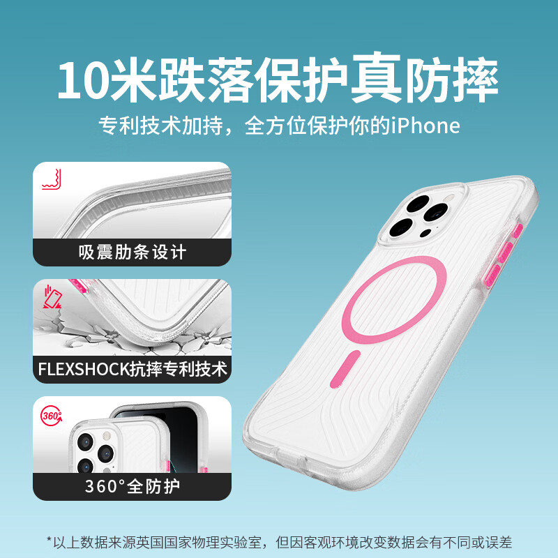TECH21苹果专用手机壳磁吸硬壳带挂绳FlexPro iphone16promax/16pro保护壳抗摔抗黄【苹果合作品牌】 磁吸霓虹粉 苹果16ProMax
