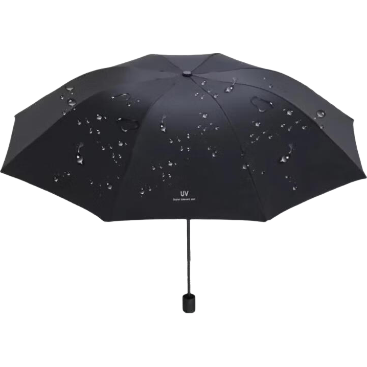 8骨手动UV折叠雨伞男女晴雨伞两用防晒遮阳黑胶伞 【手动款】黑色UV