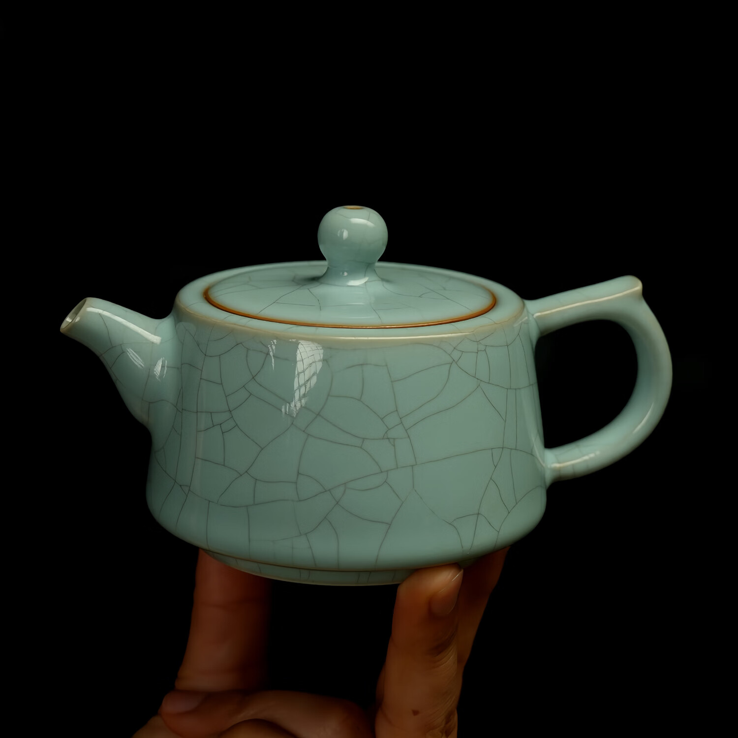 汝誉天下汝窑茶具茶壶西施壶井栏壶汝州汝瓷天青色冰裂纹功夫茶具礼盒套装 井栏壶 220ml