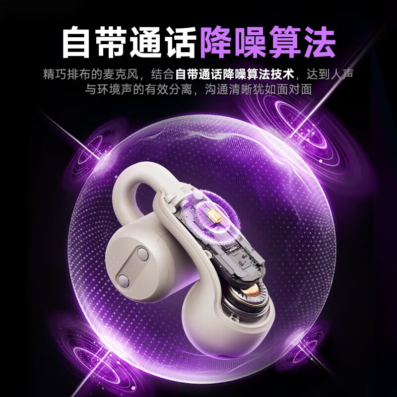 园世W3 耳夹式蓝牙耳机 开放式不入耳无线耳机 跑步运动游戏通话降噪 动态头部追踪丨智能APP丨W3 Pro