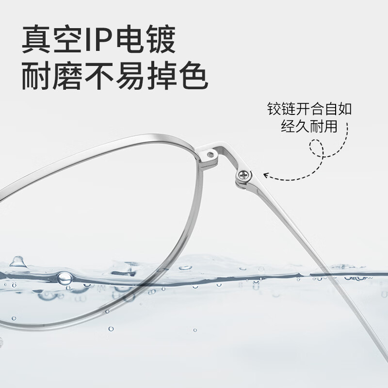 蔡司（ZEISS）镜片近视眼镜男变色防蓝光专业可配度数超轻进口钛架大脸眼睛框女 蔡司镜片LASHION镜框-大框方框玫瑰金 配LASHION1.56防蓝光镜片0~400