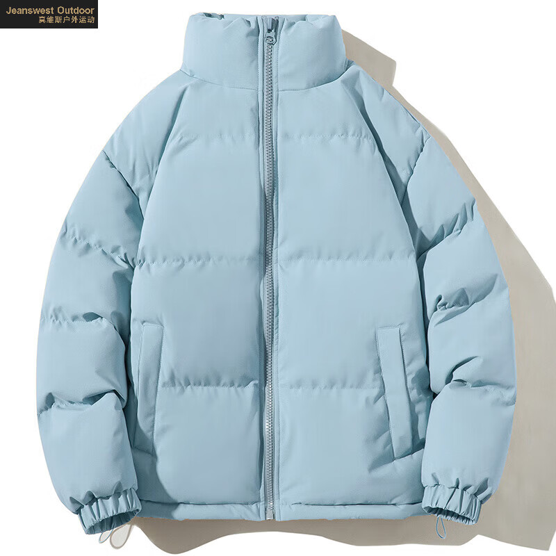 真维斯户外运动秋冬新款冬季面包服男士大码外套上衣情侣棉衣男加厚保暖外套 黑色 4XL