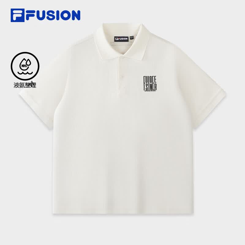 斐乐（FILA）FILA FUSION斐乐情侣款针织短袖POLO衫2026夏季上衣田曦薇同系列 云白色-WT L 175/96A/L