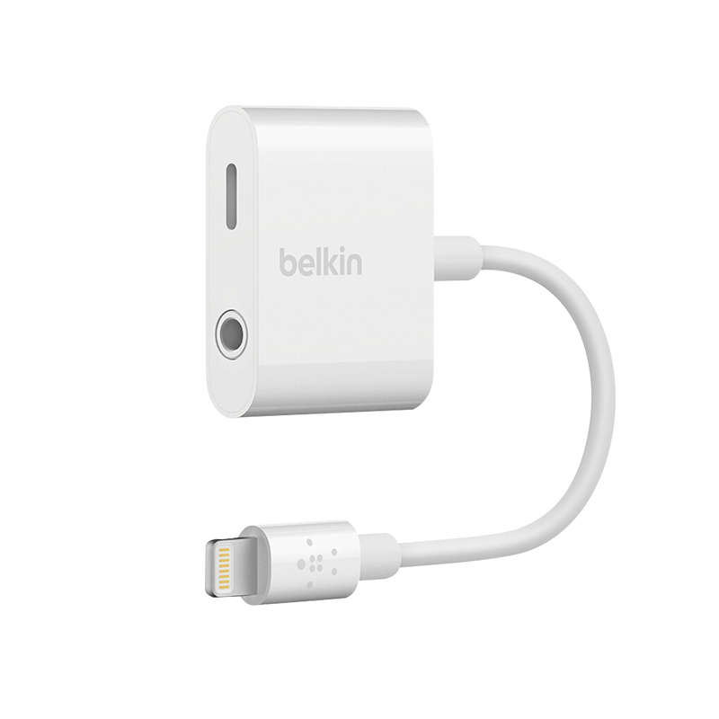 Belkin贝尔金Lightning闪电3.5mm耳机转接头充电听歌二合一适用于iPhone 13 Lightning+3.5mm 吃鸡X器