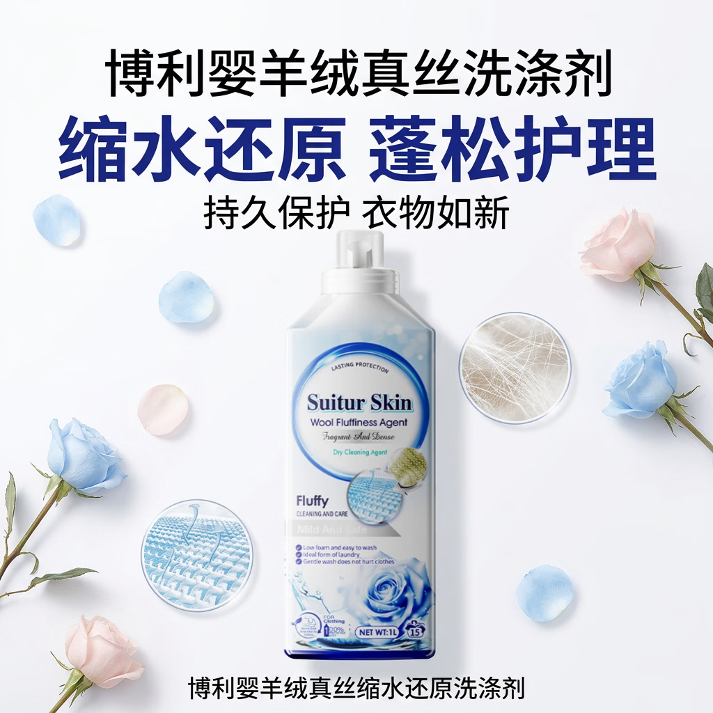 博利婴羊毛衫缩水还原剂 恢复羊绒衫毛衣蓬松洗涤剂衣服放大还原剂1升 羊绒缩水还原洗衣液 1瓶 【羊毛/羊绒/真丝可用】