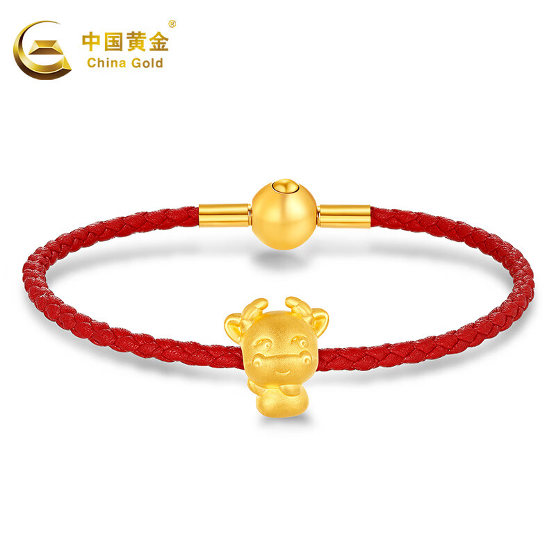china gold)十二生肖转运珠编织绳手链本命年生肖龙手串手链女 生肖牛