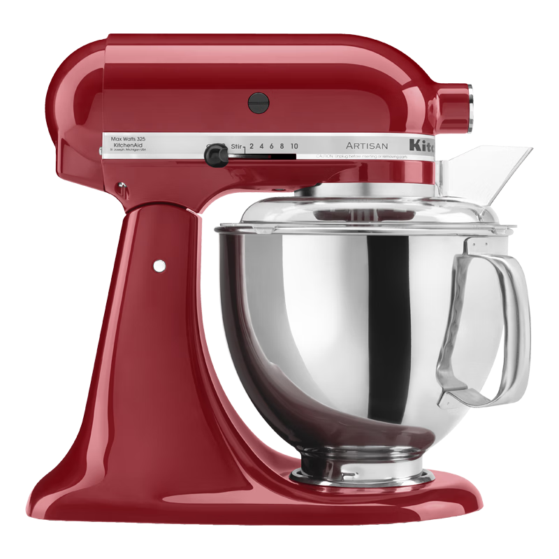 凯膳怡（KitchenAid）厨师机家用4.8升厨师机和面多功能搅拌机5KX150PSCER帝X红美国原装进口