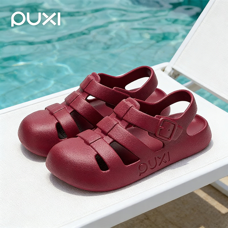 朴西罗马凉鞋女2026新款上班户外穿防滑防臭透气包头凉拖时尚百搭 深黑色 【朴西爆款*EVA罗马鞋】 39-40