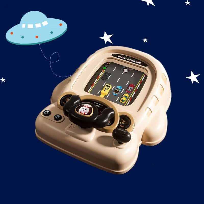 奇优宝网红赛车避障闯关大冒险轨道赛车轨道跑道游戏机小孩6到12岁礼物 充电款米色冒险车-100关循环