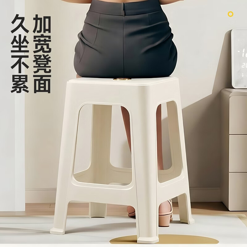 JEKO&JEKO塑料椅子凳子可叠放家用加厚结实耐用客厅餐椅餐凳板凳座椅换鞋凳 灰色1个 · 体验装【加厚加固 | 防滑耐用】