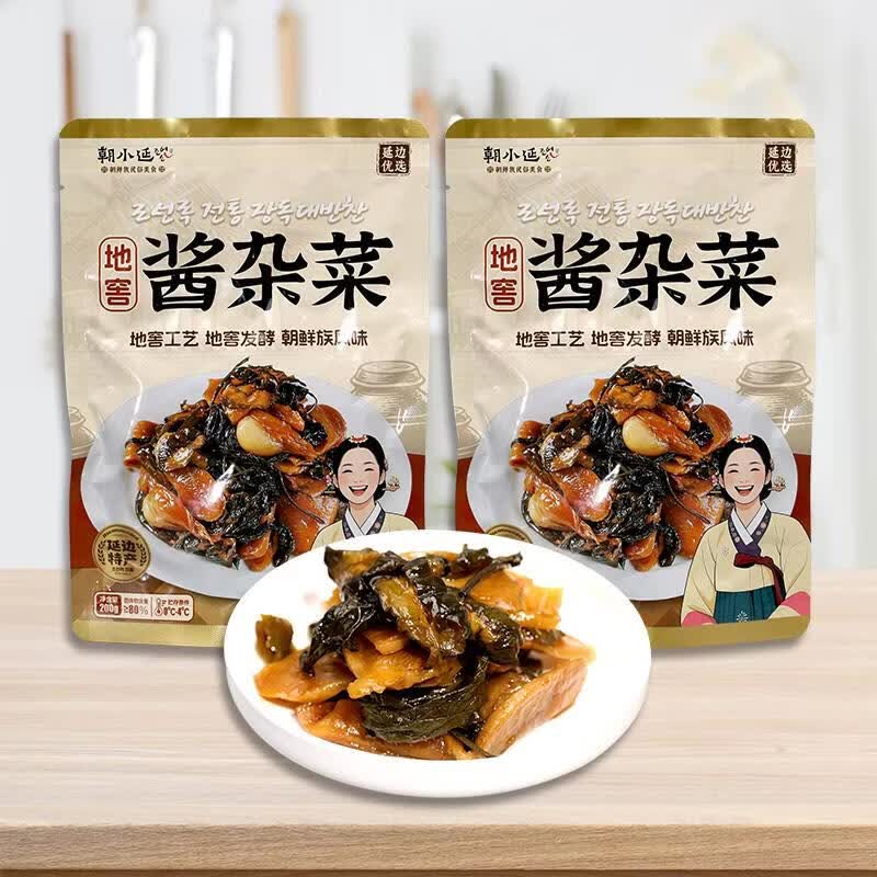 朝小延东北特产延边泡菜腌制下饭菜美味延边泡菜 酱杂菜200g*3袋