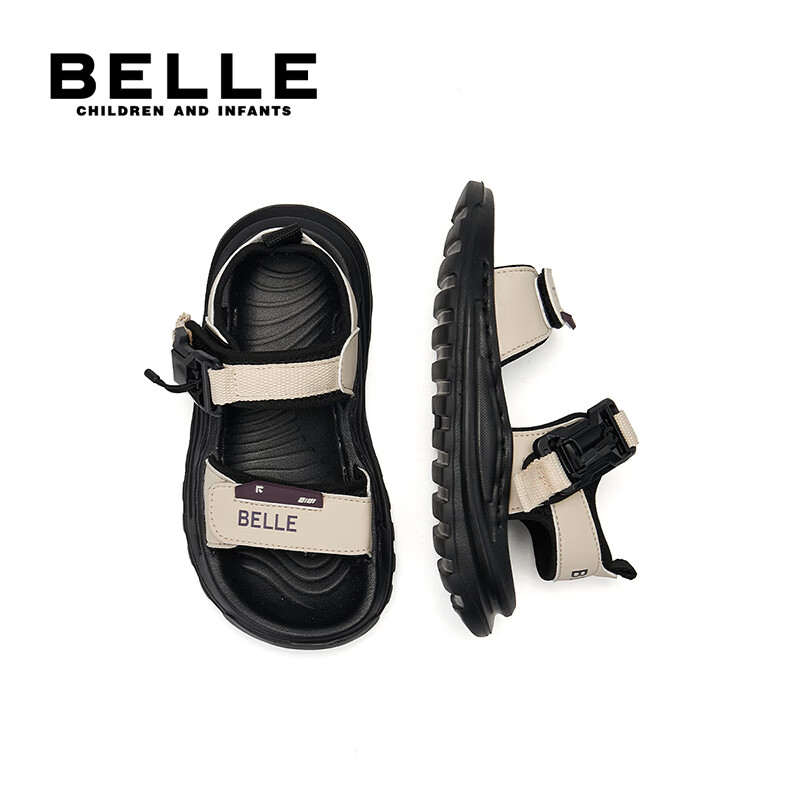 百丽童鞋儿童凉鞋男童溯溪鞋26年夏季新款男孩沙滩鞋软底女童运动凉鞋 黑色 27