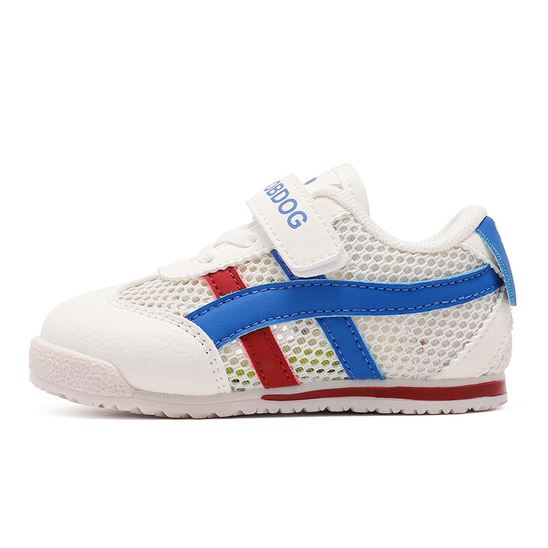 巴布豆童鞋秋季男宝宝儿童学步鞋夏款软底轻便2025新款女童机能鞋 米/皇家蓝（单网）62074 23 适合脚长13.8cm