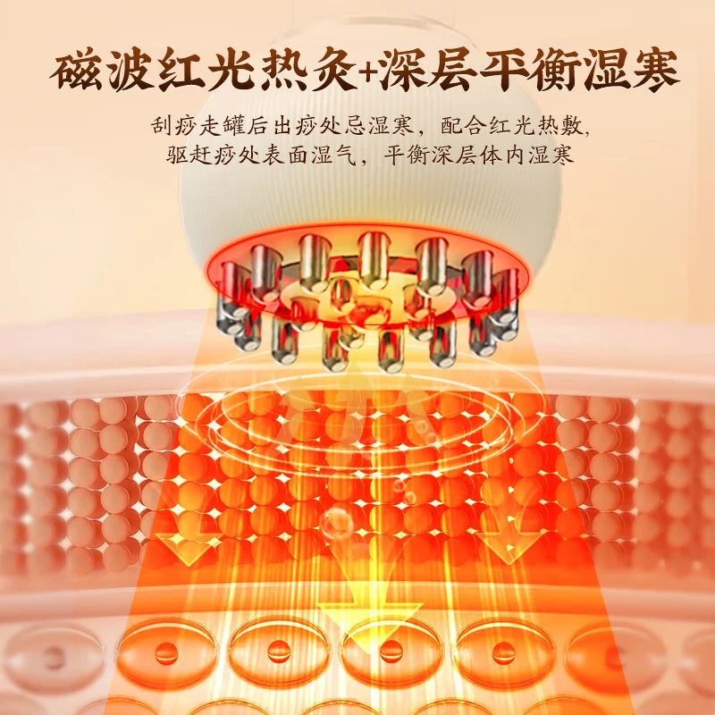 奥克斯（AUX）经络刷刮痧疏通按摩仪器电动筋络梳多功能全身家用揉腹加热神器震动美容背部手臂腿肩颈肚子按摩刷 豪华款【刷/灸/刮三位一体+27档可调+两瓶精油】 送爸爸妈妈父母亲节日高档实用生日礼品物